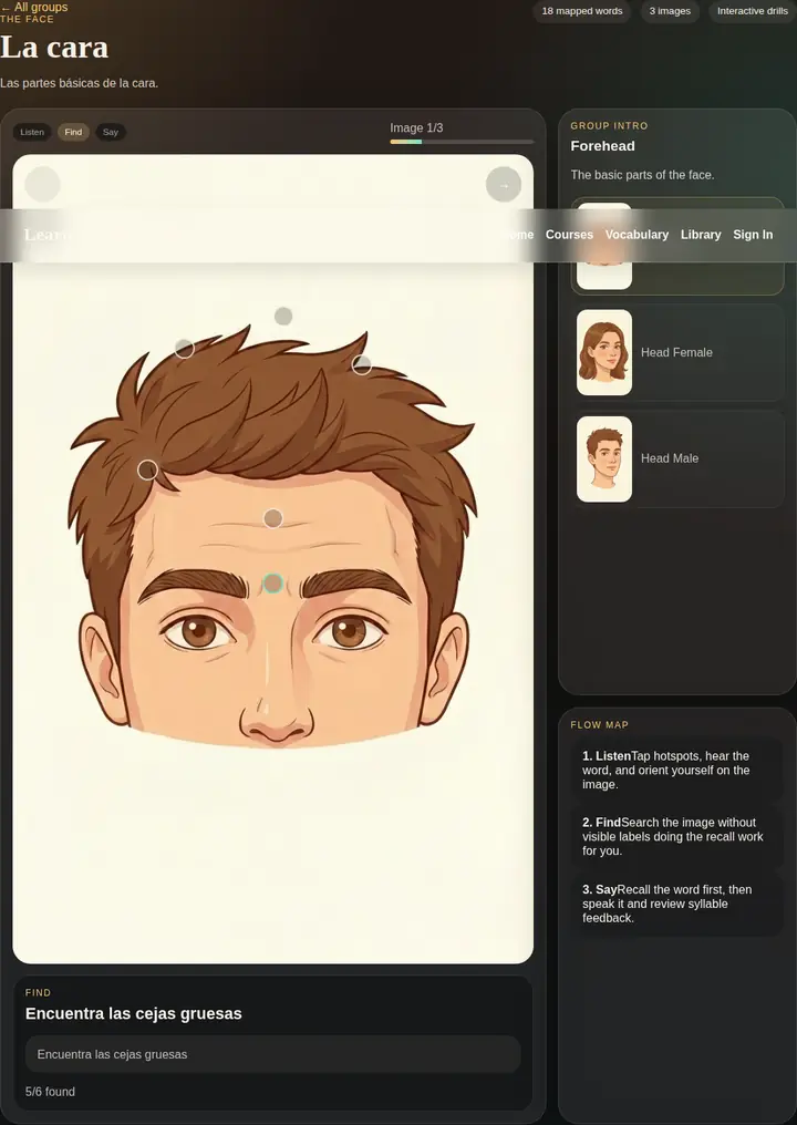 Spanish retrieval practice with a visual drill